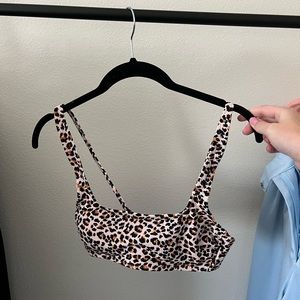 Cheetah print target bathing suit top